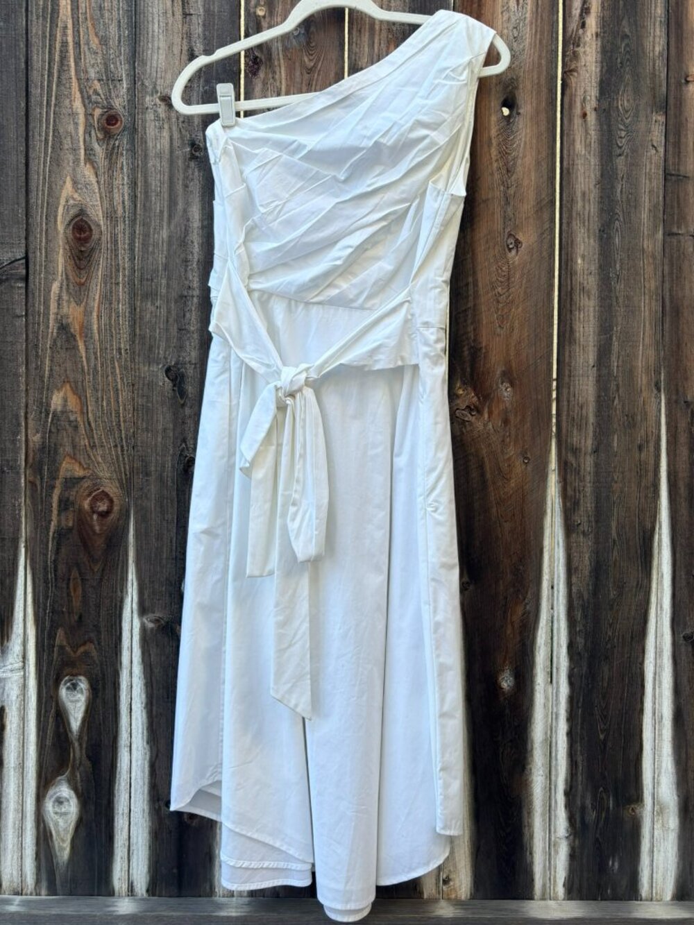 NWT Banana Republic One Shoulder White Lined Poplin Dress 10 - Picture 5 of 11